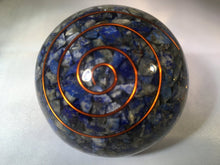 Load image into Gallery viewer, LARGE (60-70mm) LAPIS LAZULI stone Orgone Gemstone Sphere Orgone Sphere