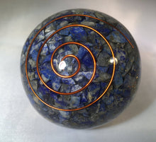 Load image into Gallery viewer, LARGE (60-70mm) LAPIS LAZULI stone Orgone Gemstone Sphere Orgone Sphere