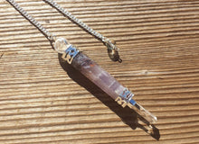 Load image into Gallery viewer, Natural AMETHYST Gemstone 3 Stone Wand Pendulum (One)