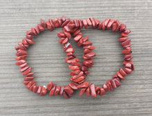 Load image into Gallery viewer, RED JASPER Natural Stone Gemstone Stretchy Chip Bracelet