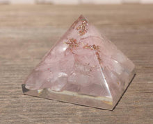 Load image into Gallery viewer, Small (25-30mm) ROSE QUARTZ Orgone Gemstone Pyramid Small Pyramid Orgone
