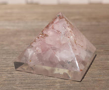 Load image into Gallery viewer, Small (25-30mm) ROSE QUARTZ Orgone Gemstone Pyramid Small Pyramid Orgone