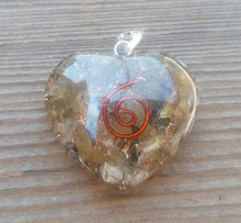 Load image into Gallery viewer, ORGONE LABRADORITE Gemstone Heart Shaped Pendant Orgone (One)