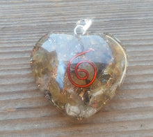 Load image into Gallery viewer, ORGONE LABRADORITE Gemstone Heart Shaped Pendant Orgone (One)