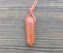 Load image into Gallery viewer, RED AVENTURINE Crystal Point Pendant With Adjustable Cord Stone Natural Gemstone