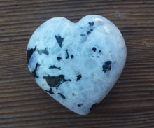 Load image into Gallery viewer, Large NATURAL RAINBOW MOONSTONE Gemstone Puffy Heart 60-70mm