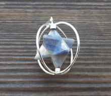 Load image into Gallery viewer, Natural SODALITE Merkaba Pendant Gemstone Merkaba Spinning Star Pendant