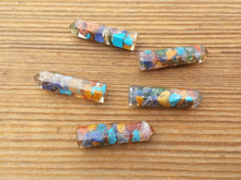 Load image into Gallery viewer, 7 CHAKRA MIXED ORGONE Single Terminated Gemstone Crystal Pencil Point (One)