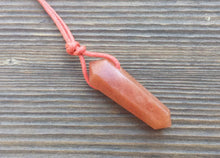 Load image into Gallery viewer, RED AVENTURINE Crystal Point Pendant With Adjustable Cord Stone Natural Gemstone
