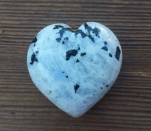 Load image into Gallery viewer, Large NATURAL RAINBOW MOONSTONE Gemstone Puffy Heart 60-70mm