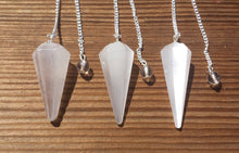 Load image into Gallery viewer, SELENITE Natural Stone Gemstone Faceted Pendulum