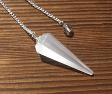 Load image into Gallery viewer, SELENITE Natural Stone Gemstone Faceted Pendulum