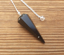 Load image into Gallery viewer, BLACK OBSIDIAN Natural Stone Gemstone Faceted Pendulum