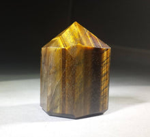 Load image into Gallery viewer, NATURAL TIGER EYE Carved Faceted Point Gemstone Crystal Point