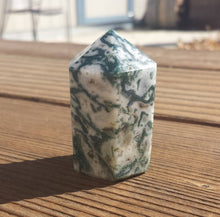 Load image into Gallery viewer, NATURAL TREE AGATE Carved Faceted Point Gemstone Crystal Point