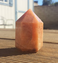 Load image into Gallery viewer, NATURAL PEACH MOONSTONE Carved Faceted Point Gemstone Crystal Point
