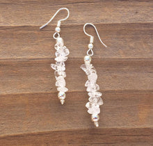 Load image into Gallery viewer, Natural CLEAR QUARTZ Handmade Gemstone Chip EARRINGS