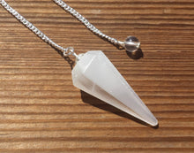 Load image into Gallery viewer, SELENITE Natural Stone Gemstone Faceted Pendulum