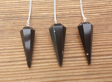 Load image into Gallery viewer, BLACK OBSIDIAN Natural Stone Gemstone Faceted Pendulum