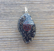 Load image into Gallery viewer, ORGONE BLACK TOURMALINE Gemstone Eye Shaped Pendant Orgone (One)