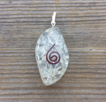 Load image into Gallery viewer, ORGONE CLEAR QUARTZ Gemstone Eye Shaped Pendant Orgone (One)