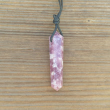 Load image into Gallery viewer, LEPIDOLITE Crystal Point Pendant With Adjustable Cord Stone Natural Gemstone