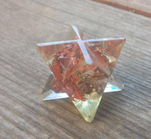 Load image into Gallery viewer, ORGONE RED JASPER Gemstone Merkaba Star Orgone