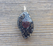 Load image into Gallery viewer, ORGONE BLACK TOURMALINE Gemstone Eye Shaped Pendant Orgone (One)