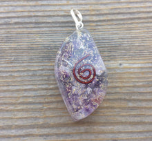 Load image into Gallery viewer, ORGONE AMETHYST Gemstone Eye Shaped Pendant Orgone (One)