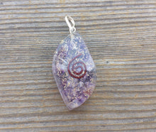 Load image into Gallery viewer, ORGONE AMETHYST Gemstone Eye Shaped Pendant Orgone (One)