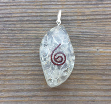 Load image into Gallery viewer, ORGONE CLEAR QUARTZ Gemstone Eye Shaped Pendant Orgone (One)