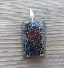 Load image into Gallery viewer, ORGONE BLACK TOURMALINE Gemstone Rectangle Pendant Orgone (One)