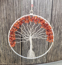 Load image into Gallery viewer, Natural CARNELIAN Tree Of Life Large Suncatcher Decoration Stone Gemstone