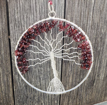 Load image into Gallery viewer, Natural GARNET Tree Of Life Large Suncatcher Decoration Stone Gemstone
