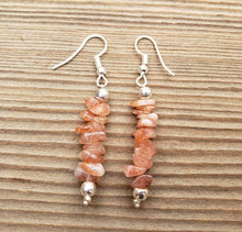 Load image into Gallery viewer, Natural SUNSTONE Handmade Gemstone Chip EARRINGS