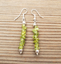 Load image into Gallery viewer, Natural PERIDOT Handmade Gemstone Chip EARRINGS