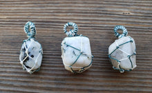 Load image into Gallery viewer, RAINBOW MOONSTONE Netted (Macrame) Tumbled Stone Pendant Stone Natural Gemstone