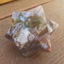 Load image into Gallery viewer, LARGE 12 Point GEMSTONE MERKABA Star Natural Bloodstone Rare (One)