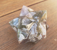 Load image into Gallery viewer, LARGE 12 Point GEMSTONE MERKABA Star Natural Bloodstone Rare (One)