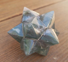 Load image into Gallery viewer, LARGE 12 Point GEMSTONE MERKABA Star Natural Bloodstone Rare (One)