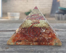 Load image into Gallery viewer, Extra Large (70-75mm) CARNELIAN Orgone Gemstone Pyramid X-Large Pyramid Orgone
