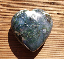 Load image into Gallery viewer, Large NATURAL MOSS AGATE Stone Gemstone Puffy Heart 60-70mm