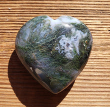 Load image into Gallery viewer, Large NATURAL MOSS AGATE Stone Gemstone Puffy Heart 60-70mm