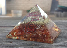 Load image into Gallery viewer, Extra Large (70-75mm) CARNELIAN Orgone Gemstone Pyramid X-Large Pyramid Orgone