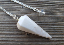 Load image into Gallery viewer, SCOLECITE Natural Stone Gemstone Faceted Pendulum