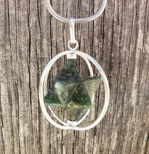 Load image into Gallery viewer, Natural JADE Merkaba Pendant Gemstone Merkaba Spinning Star Pendant