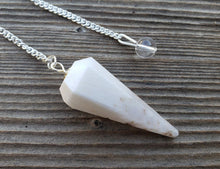 Load image into Gallery viewer, SCOLECITE Natural Stone Gemstone Faceted Pendulum