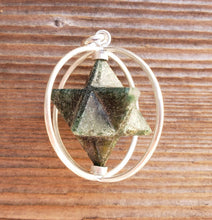 Load image into Gallery viewer, Natural JADE Merkaba Pendant Gemstone Merkaba Spinning Star Pendant