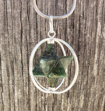 Load image into Gallery viewer, Natural JADE Merkaba Pendant Gemstone Merkaba Spinning Star Pendant