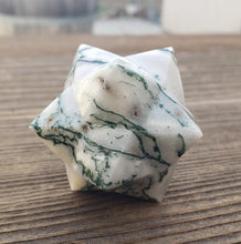 Load image into Gallery viewer, LARGE 12 Point GEMSTONE MERKABA Star Natural Tree Agate Rare (One)